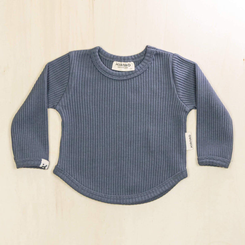 KIANAO Baby & Toddler Tops Indigo Blue / 1-3 M Long Sleeve Shirt Organic Cotton