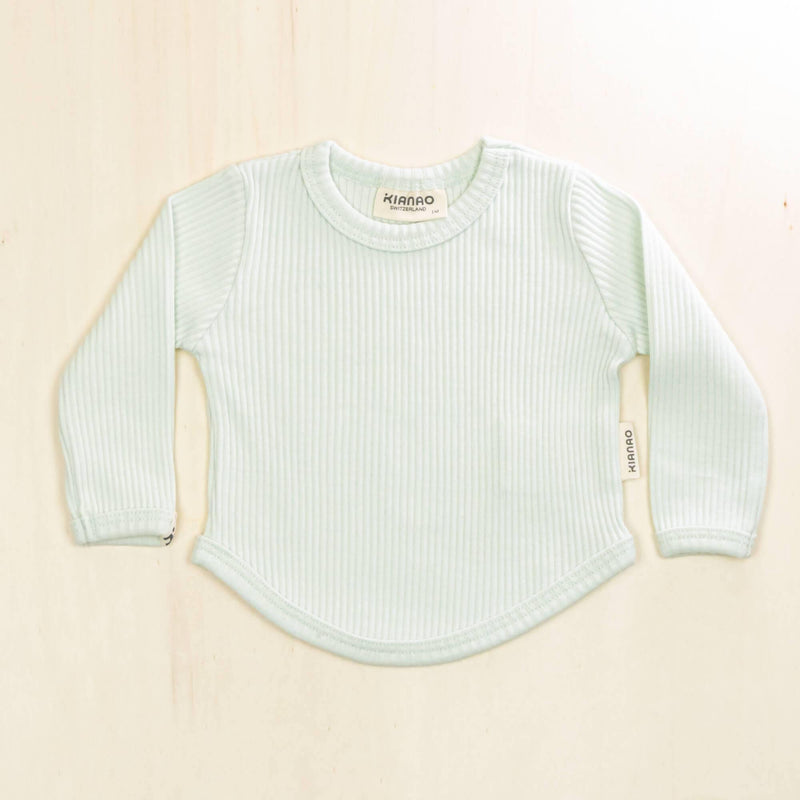KIANAO Baby & Toddler Tops Pale Turquoise / 1-3 M Long Sleeve Shirt Organic Cotton