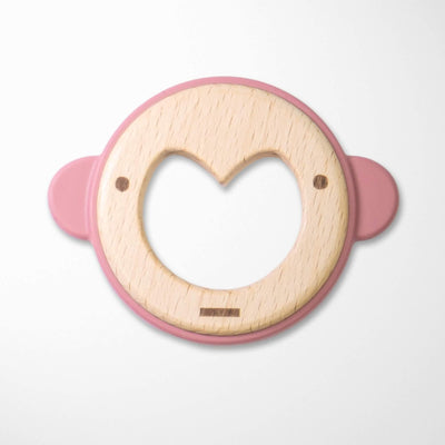 KIANAO Pacifiers & Teethers Pastel Violet Monkey Silicone & Wood Teether