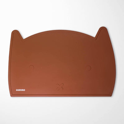 KIANAO Placemats Satin Brown Cat Silicone Placemats